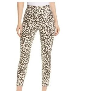 Frame Ali High Rise Cigarette Leopard Print Pants